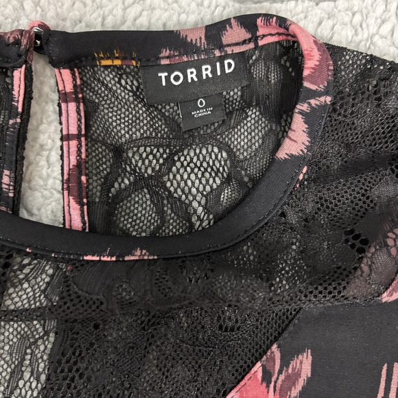 Torrid Midi Dress Woman Floral Studio Knit Stretch Tiered Pockets size Large - Picture 11 of 14